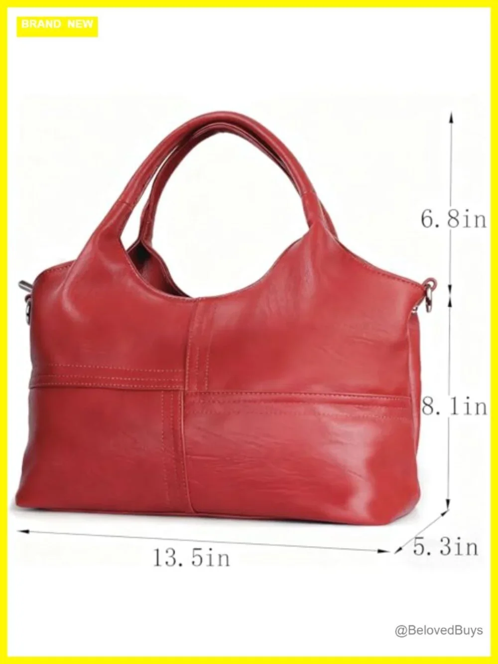 Vegan Leather Tote Hobo Bag with Detachable Satchel Strap